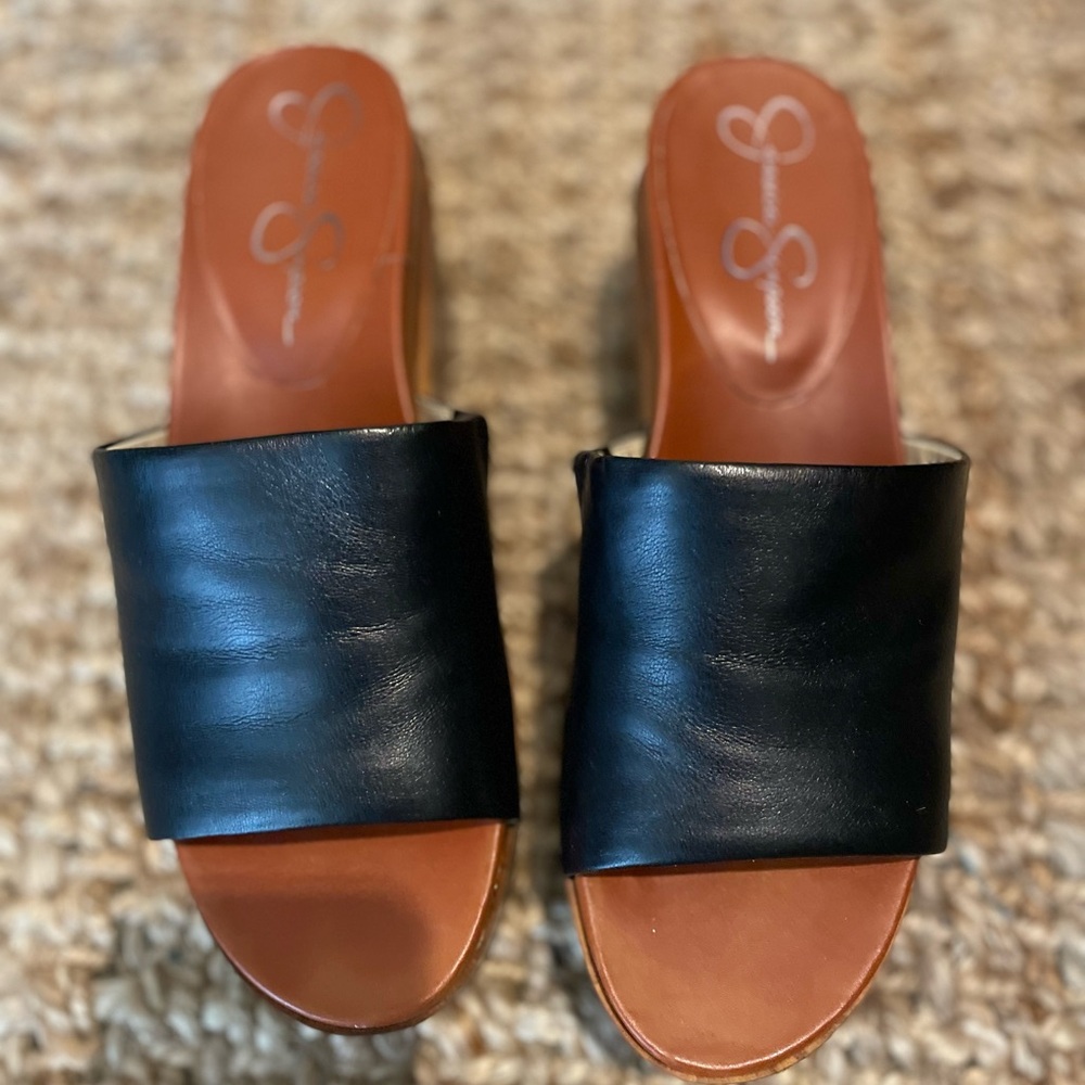 Jessica Simpson Black Mules with Sleek Design